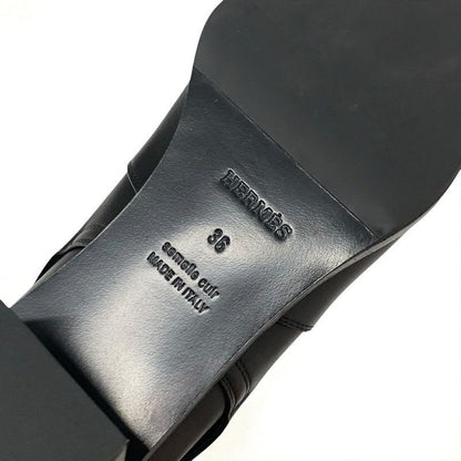 Hermes Frenchie Boots Short Shoes Leather Black Silver Kelly Hardware