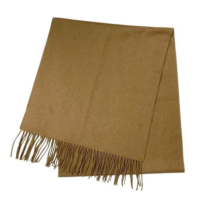 Prada Scarf Silk Camel Silver Triangle Logo Shawl