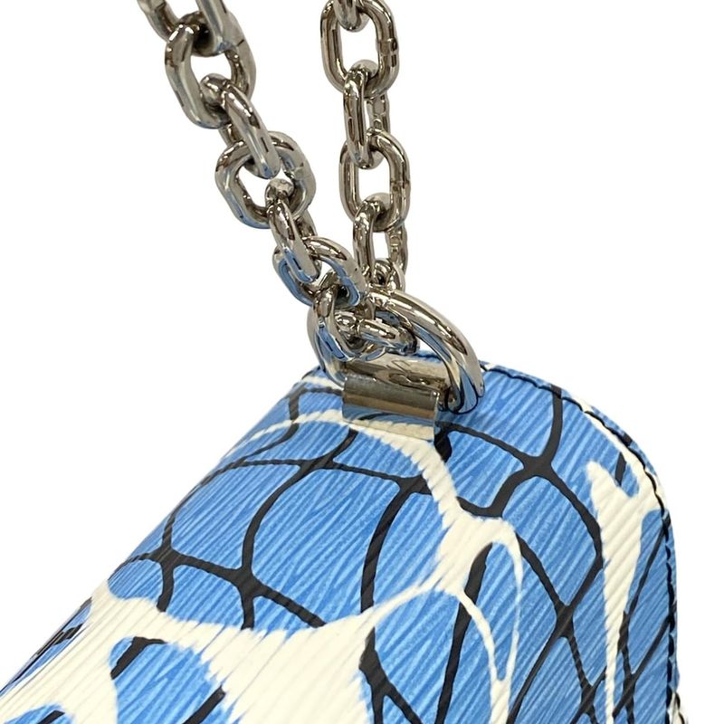 Louis Vuitton Shoulder Bag Twisted MM M50967 Aqua Pattern Leather