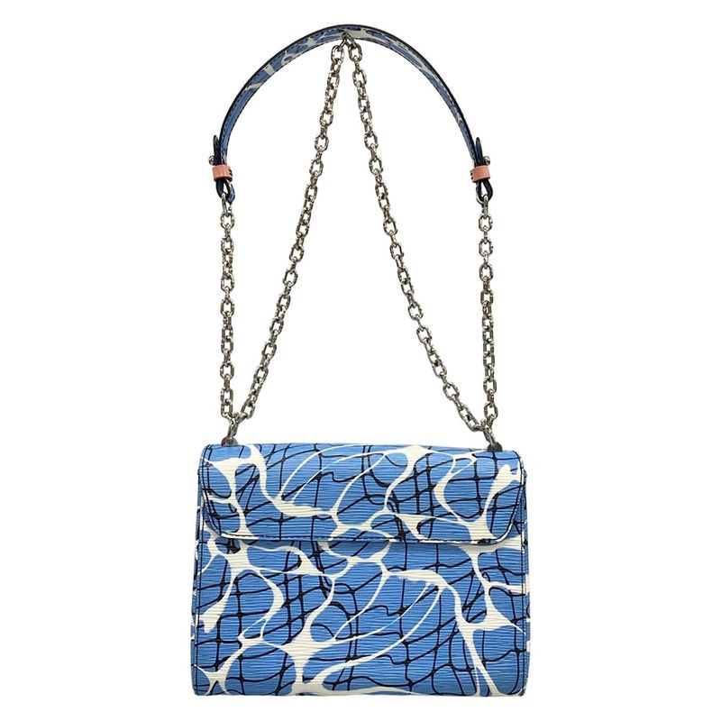 Louis Vuitton Shoulder Bag Twisted MM M50967 Aqua Pattern Leather