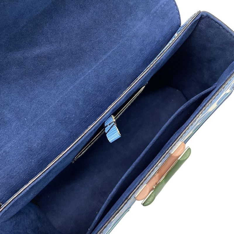 Louis Vuitton Shoulder Bag Twisted MM M50967 Aqua Pattern Leather