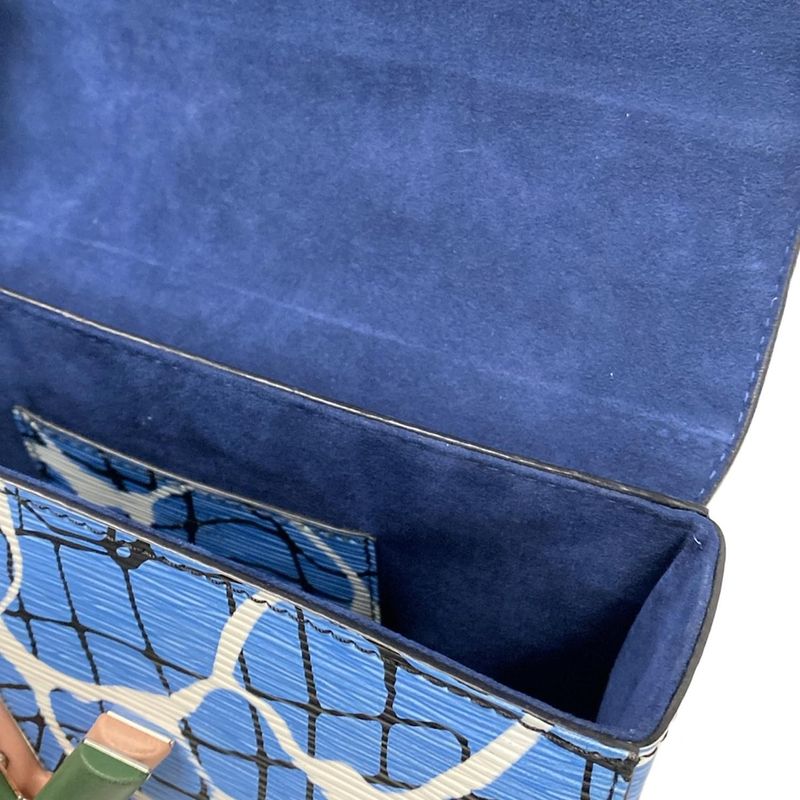 Louis Vuitton Shoulder Bag Twisted MM M50967 Aqua Pattern Leather