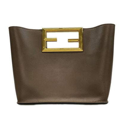 Fendi Handbag Excellent Condition Way Small 8bs054 Dark Brown Leather