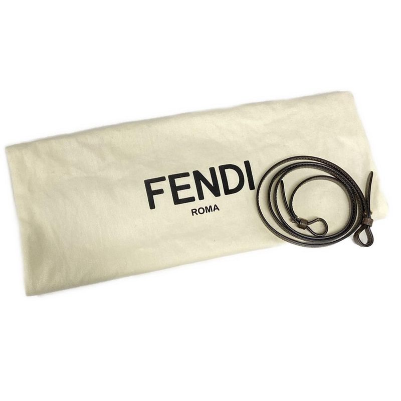 Fendi Handbag Excellent Condition Way Small 8bs054 Dark Brown Leather