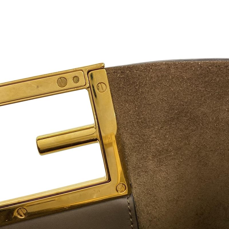 Fendi Handbag Excellent Condition Way Small 8bs054 Dark Brown Leather