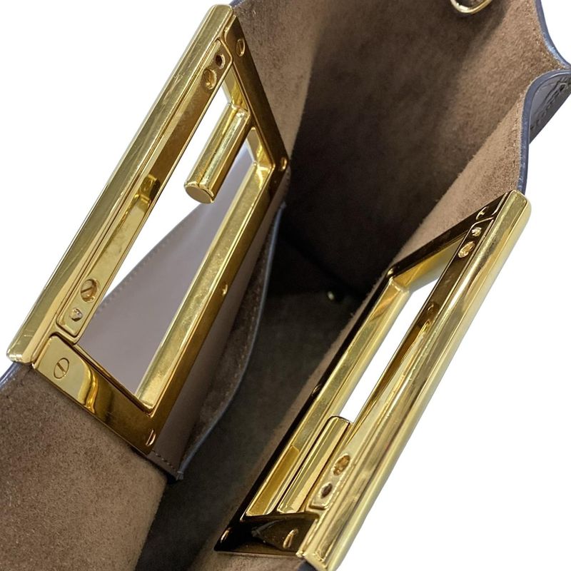 Fendi Handbag Excellent Condition Way Small 8bs054 Dark Brown Leather