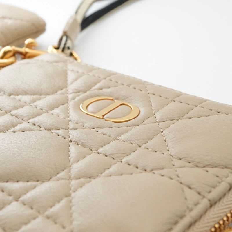 Christian Dior Mobile Smartphone Accessories Beige Gold Black Lady Cannage