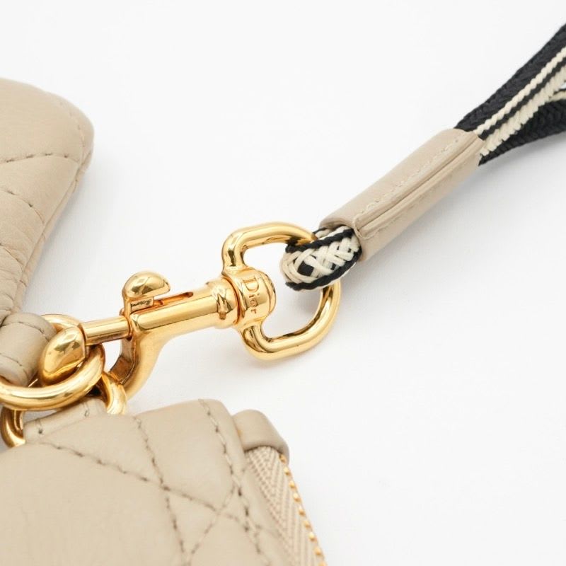 Christian Dior Mobile Smartphone Accessories Beige Gold Black Lady Cannage