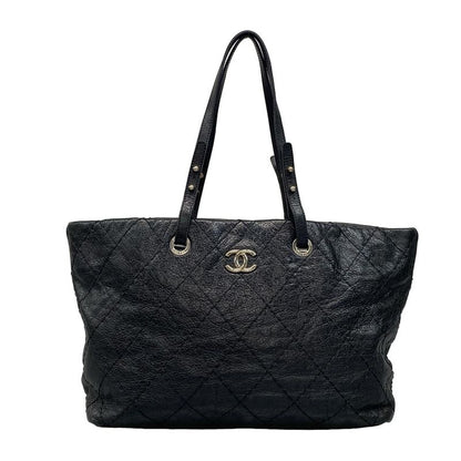 Chanel Tote Bag on the Road A48019 Black Silver Hardware