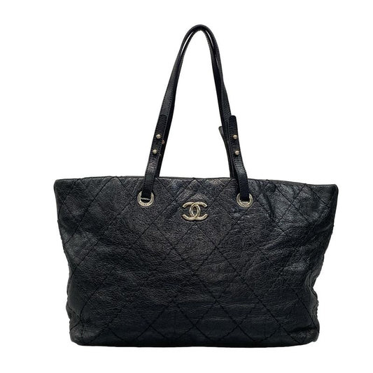 Chanel Tote Bag on the Road A48019 Black Silver Hardware