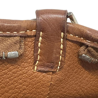 Hermes Berline MM Ivory and Brown Silver Hardware Leather