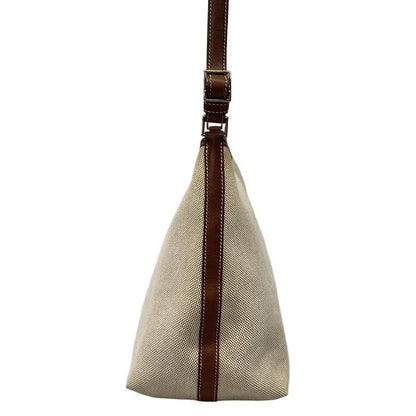 Hermes Berline MM Ivory and Brown Silver Hardware Leather