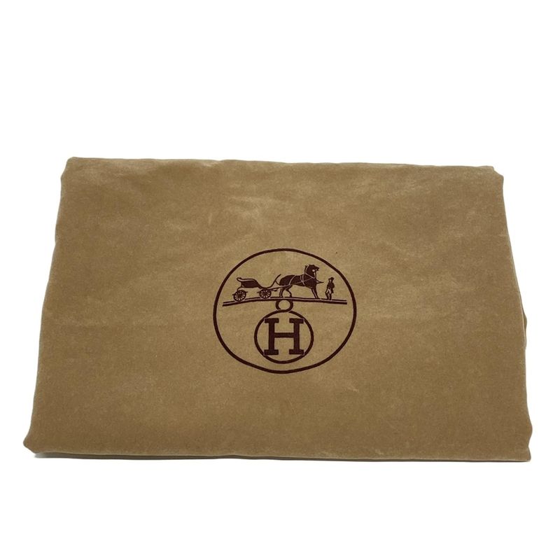 Hermes Berline MM Ivory and Brown Silver Hardware Leather