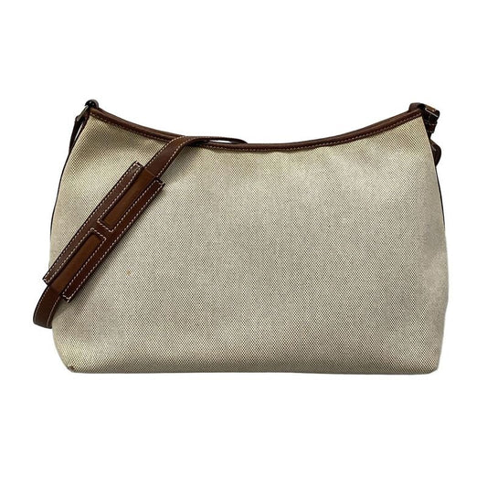 Hermes Berline MM Ivory and Brown Silver Hardware Leather