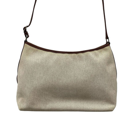 Hermes Berline MM Ivory and Brown Silver Hardware Leather