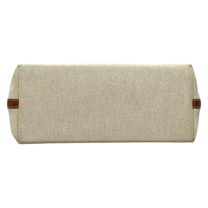 Hermes Berline MM Ivory and Brown Silver Hardware Leather