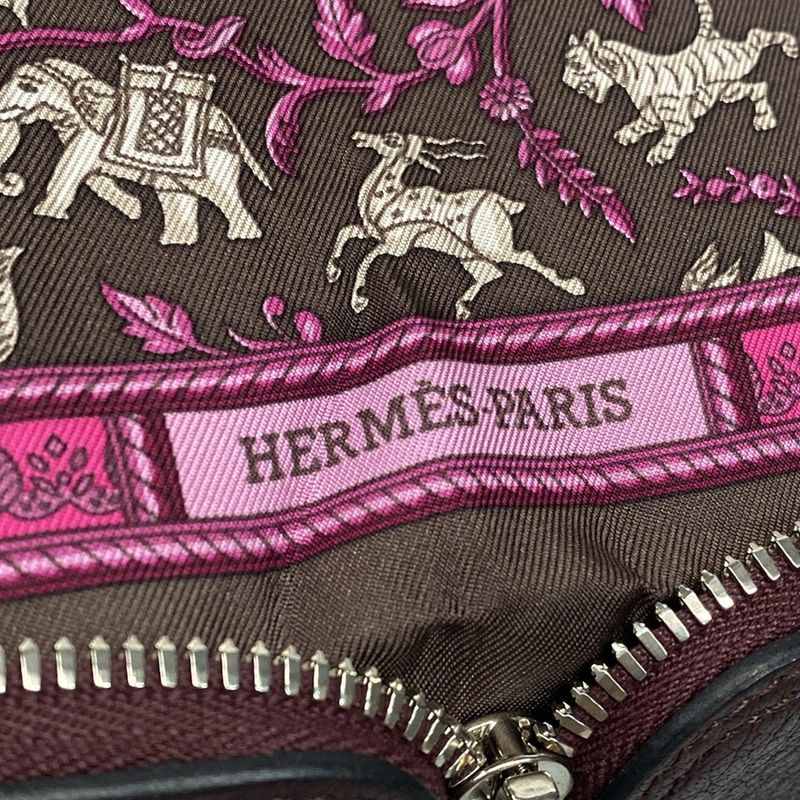 Hermes Tote Bag Excellent Condition Silky Pop Bordeaux Silver Hardware Foldable