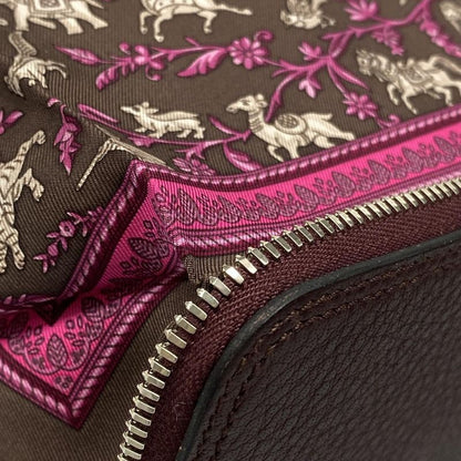 Hermes Tote Bag Excellent Condition Silky Pop Bordeaux Silver Hardware Foldable