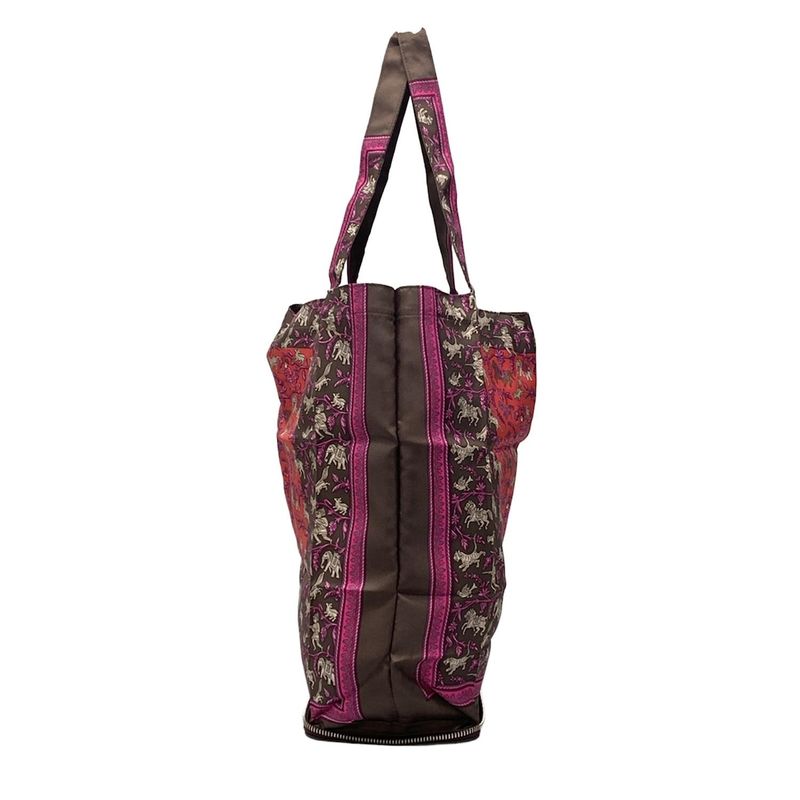 Hermes Tote Bag Excellent Condition Silky Pop Bordeaux Silver Hardware Foldable