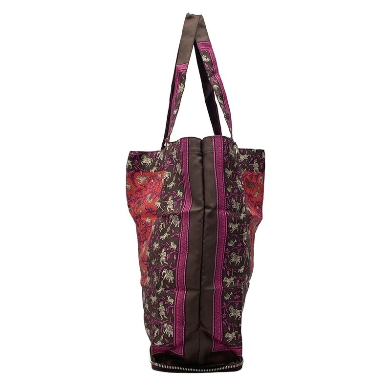 Hermes Tote Bag Excellent Condition Silky Pop Bordeaux Silver Hardware Foldable