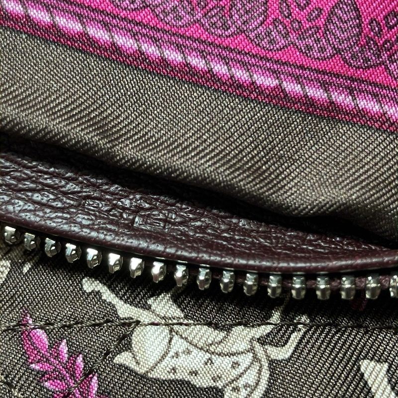 Hermes Tote Bag Excellent Condition Silky Pop Bordeaux Silver Hardware Foldable