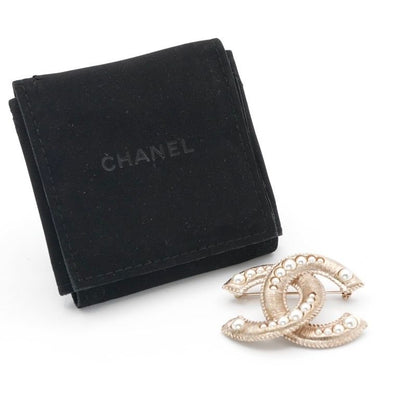 Chanel Brooch Corsage Gold Here Mark