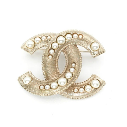 Chanel Brooch Corsage Gold Here Mark