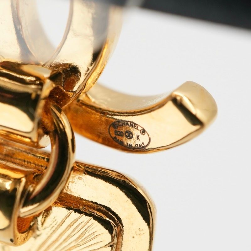 Chanel Earrings Earring Gold Coco Mark Bijou