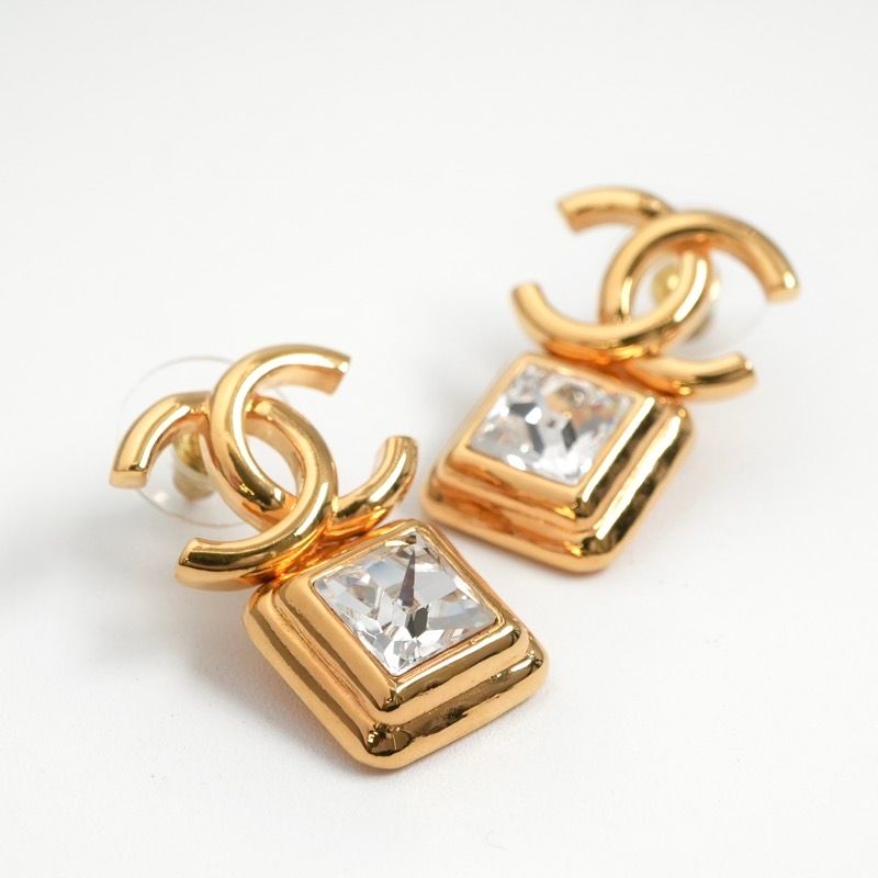 Chanel Earrings Earring Gold Coco Mark Bijou
