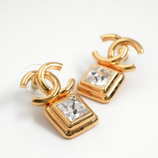 Chanel Earrings Earring Gold Coco Mark Bijou