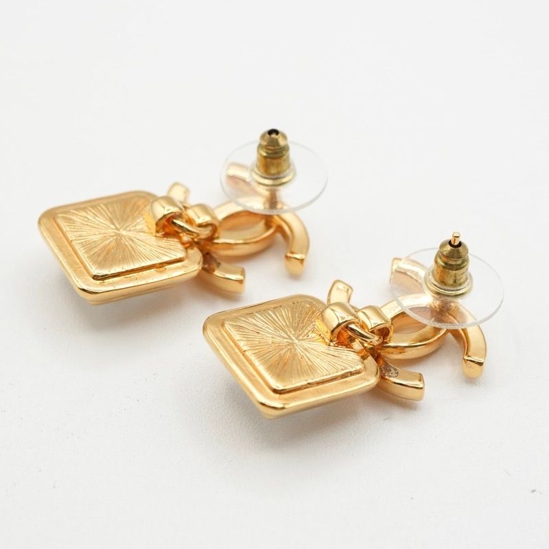 Chanel Earrings Earring Gold Coco Mark Bijou