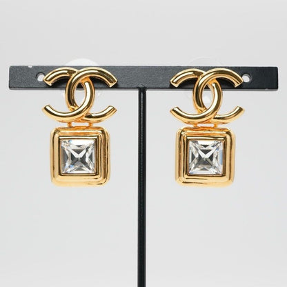 Chanel Earrings Earring Gold Coco Mark Bijou