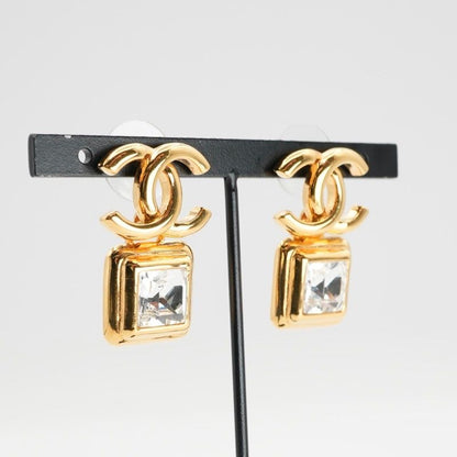 Chanel Earrings Earring Gold Coco Mark Bijou
