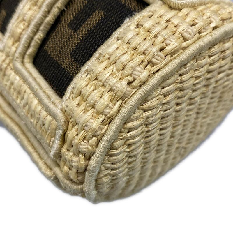 Fendi Shoulder Bag Excellent Condition Step Out Nano 7as189 Ivory X Khaki X