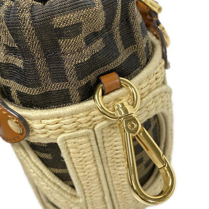 Fendi Shoulder Bag Excellent Condition Step Out Nano 7as189 Ivory X Khaki X