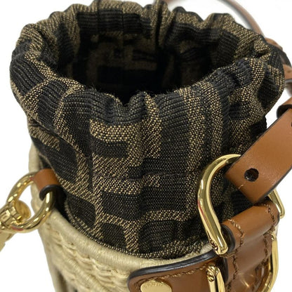 Fendi Shoulder Bag Excellent Condition Step Out Nano 7as189 Ivory X Khaki X