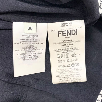 Fendi Bottoms White Black Model Check Mini Skirt