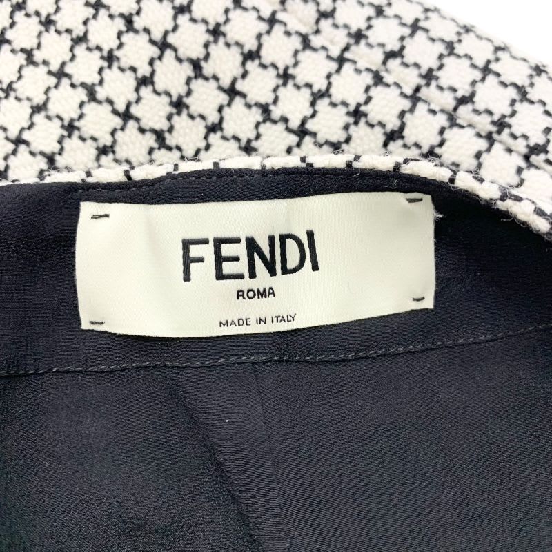 Fendi Bottoms White Black Model Check Mini Skirt