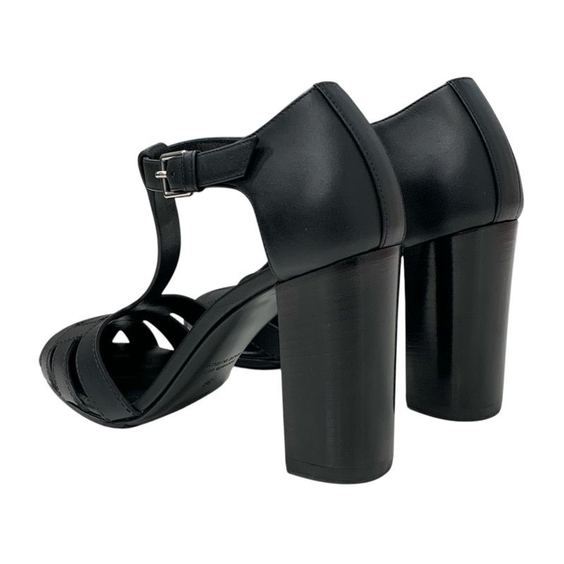 Hermes Idealista Sandals Shoes Leather Black Unused Strap Mosaic Motif