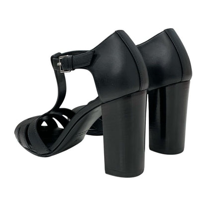 Hermes Idealista Sandals Shoes Leather Black Unused Strap Mosaic Motif