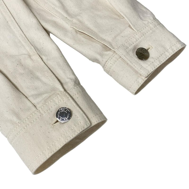 Hermes G-Jun Size 36 S Women's - Ivory Long Sleeves 20ss Serie Button Spring