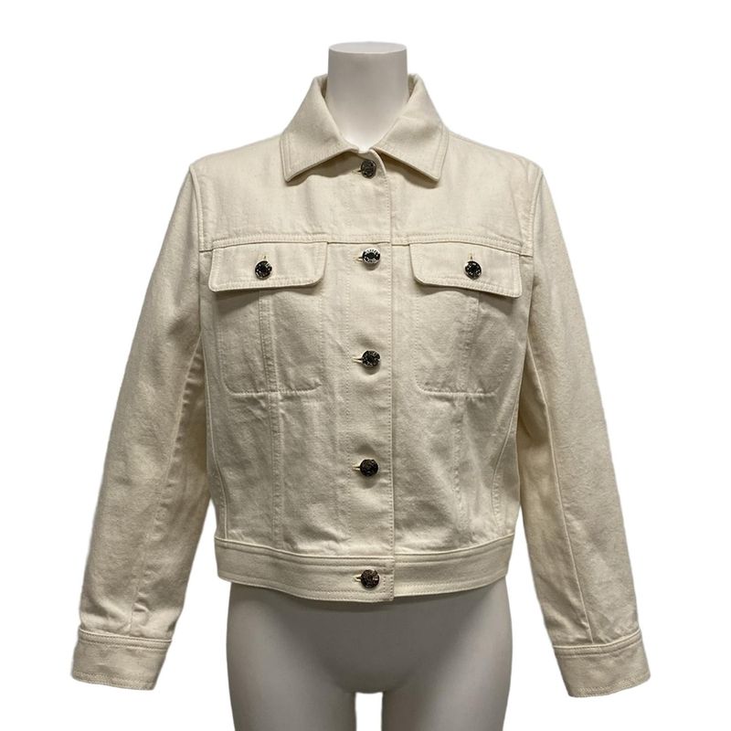 Hermes G-Jun Size 36 S Women's - Ivory Long Sleeves 20ss Serie Button Spring