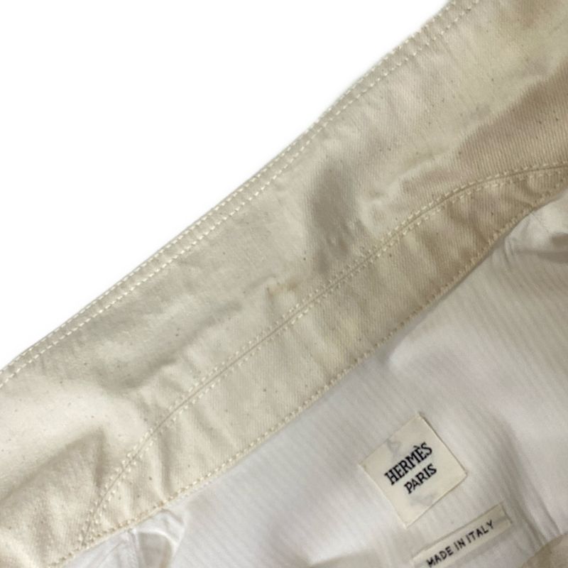 Hermes G-Jun Size 36 S Women's - Ivory Long Sleeves 20ss Serie Button Spring