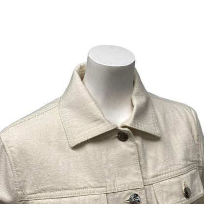 Hermes G-Jun Size 36 S Women's - Ivory Long Sleeves 20ss Serie Button Spring