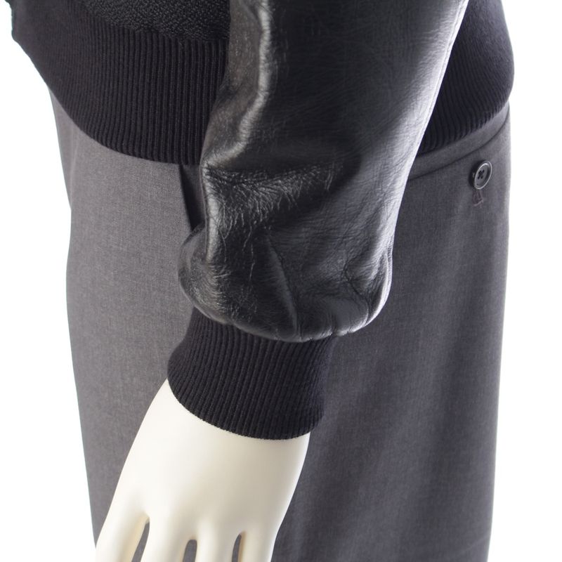 Celine Wool Eddy Period Leather Sleeve Teddy Stajan Outerwear Jacket 2v034409b