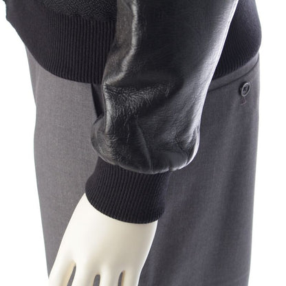 Celine Wool Eddy Period Leather Sleeve Teddy Stajan Outerwear Jacket 2v034409b