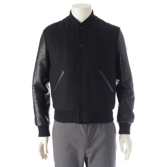 Celine Wool Eddy Period Leather Sleeve Teddy Stajan Outerwear Jacket 2v034409b