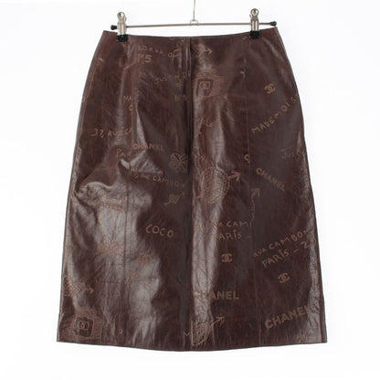 Chanel 03p Calfskin Icon Carved Skirt P20754 Brown 34