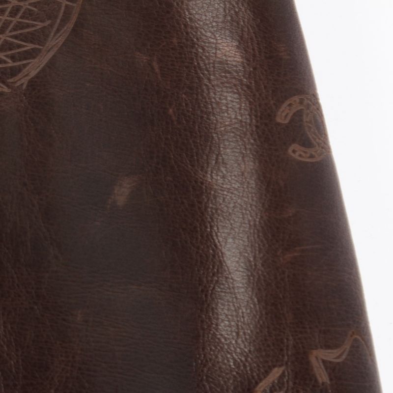 Chanel 03p Calfskin Icon Carved Skirt P20754 Brown 34