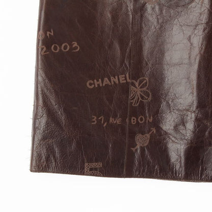 Chanel 03p Calfskin Icon Carved Skirt P20754 Brown 34